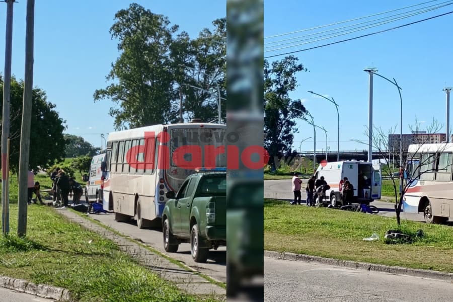 Choque entre un colectivo y una moto generó tensión en plena siesta santiagueña
