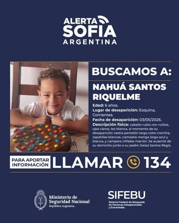 Activaron el Alerta Sofía por la desaparición de un niño de 6 años tras un violento episodio en Corrientes