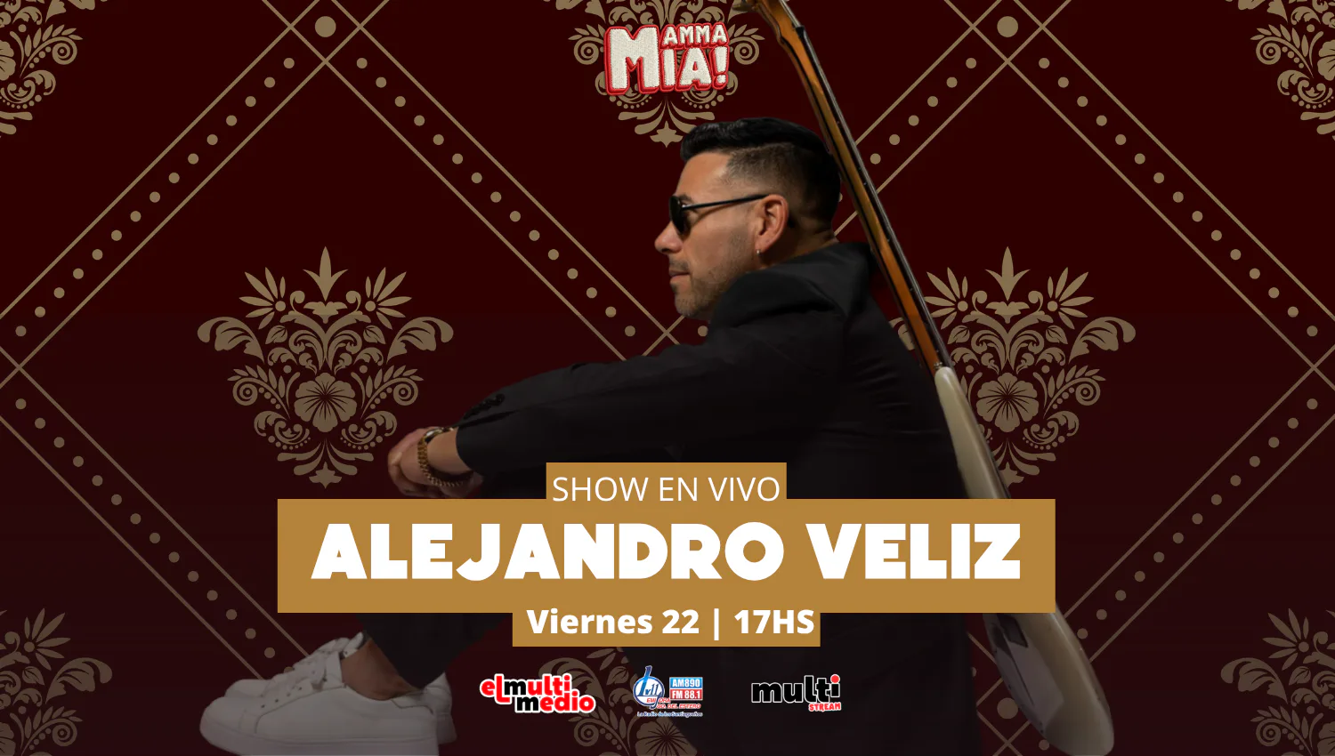 Alejandro Véliz presentará un show exclusivo en vivo a través del MultiStream y Radio LV11