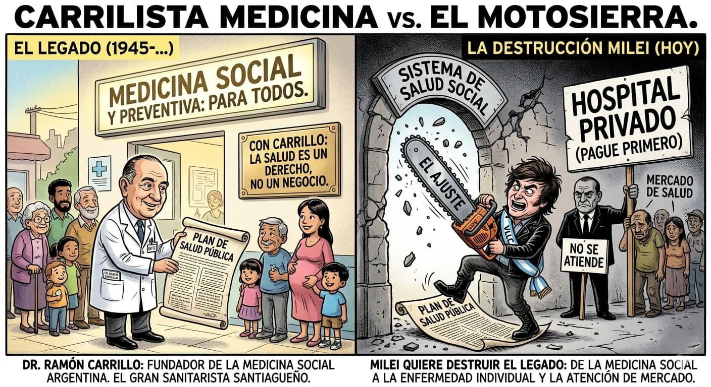 Opinión - " A 72 años de su partida, el legado de Ramón Carrillo contrasta con la actual crisis del sistema sanitario "