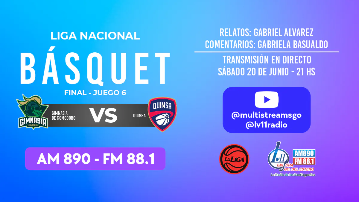 Final de la Liga Nacional: Quimsa se juega el todo por el todo en Comodoro frente a Gimnasia para forzar el séptimo partido