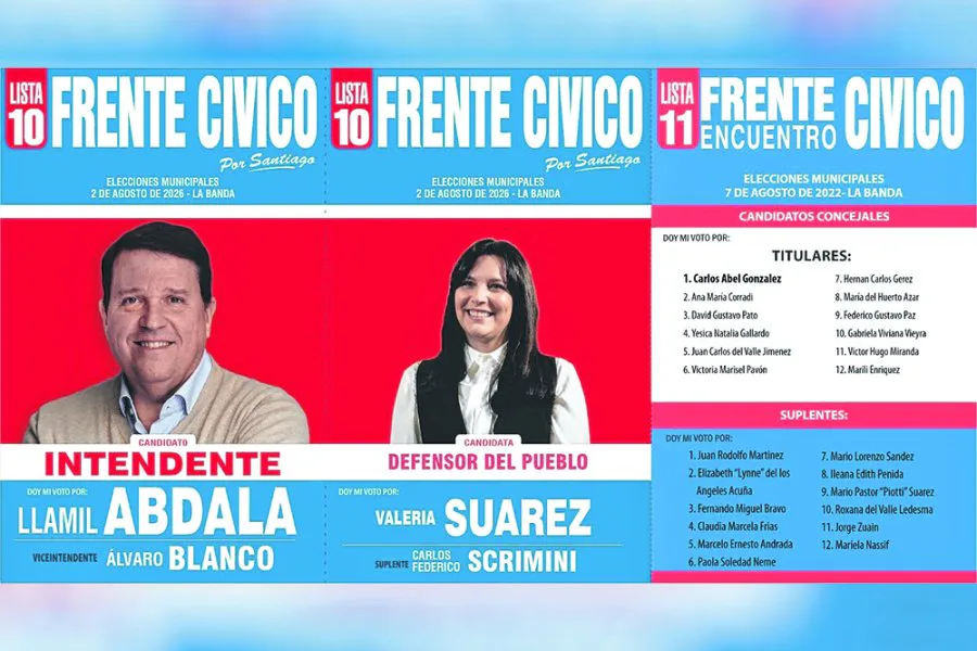 Elecciones en La Banda: se oficializaron las boletas de los 9 candidatos a intendente para los comicios del 2 de agosto