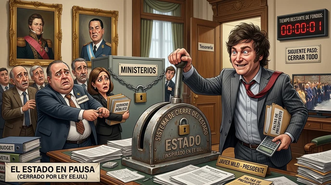 El presidente Javier Milei analiza implementar un mecanismo de cierre del Estado ante eventuales faltas de presupuesto