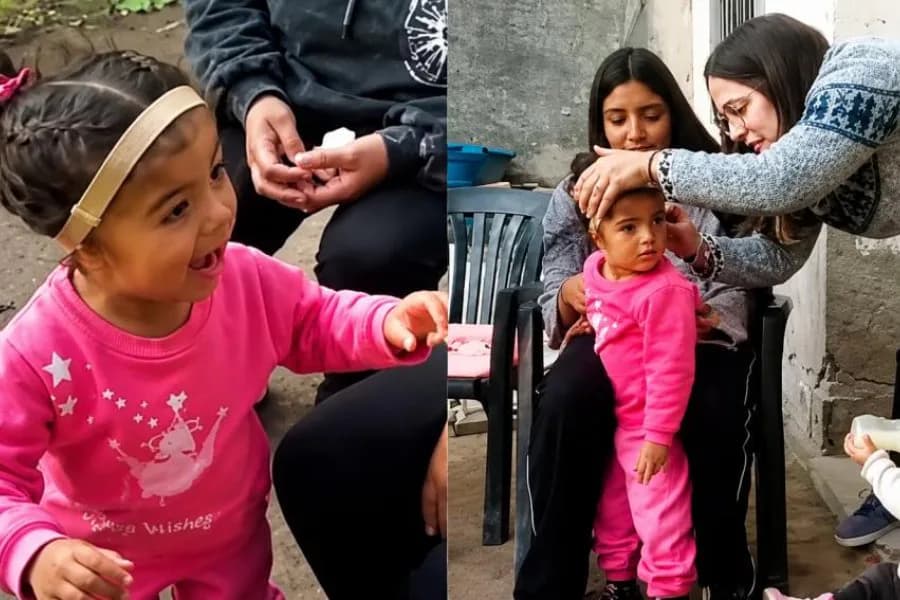 Una bebé de Añatuya con hipoacusia severa logró percibir sonidos por primera vez mediante una vincha auditiva