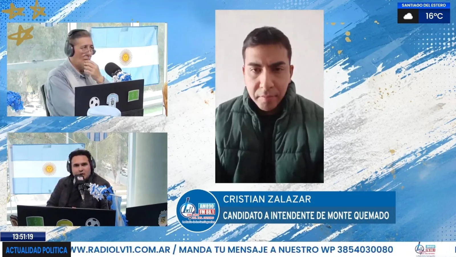 Cristian Zalazar, candidato de Monte Quemado por LLA: "Cuando no se roba, la plata alcanza"
