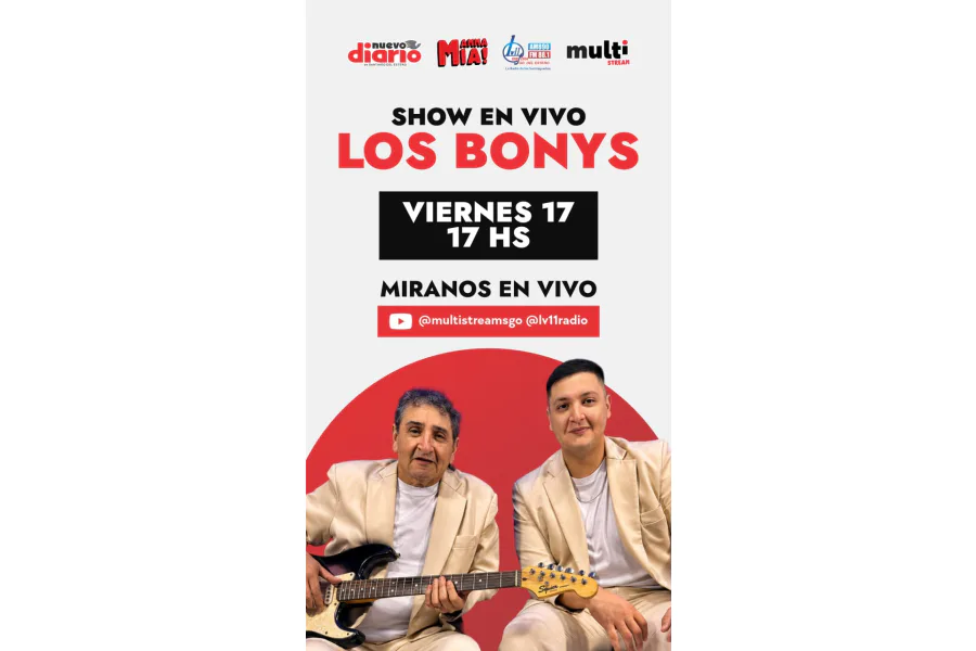 Los Bonys ofrecerán un recital exclusivo en vivo en una edición especial de Multistream
