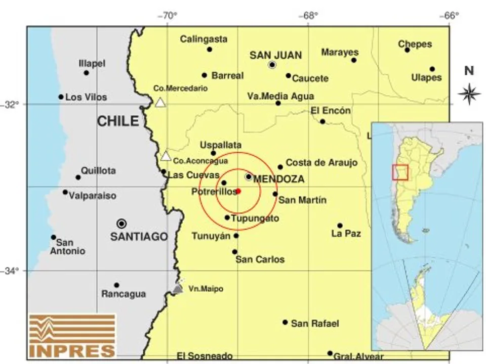 Un sismo de magnitud 4,3 sacudió Mendoza durante la madrugada