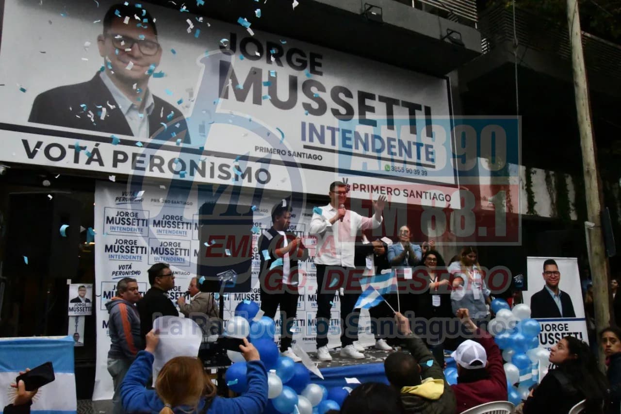Jorge Mussetti hizo su cierre de campaña en la sede de Primero Santiago