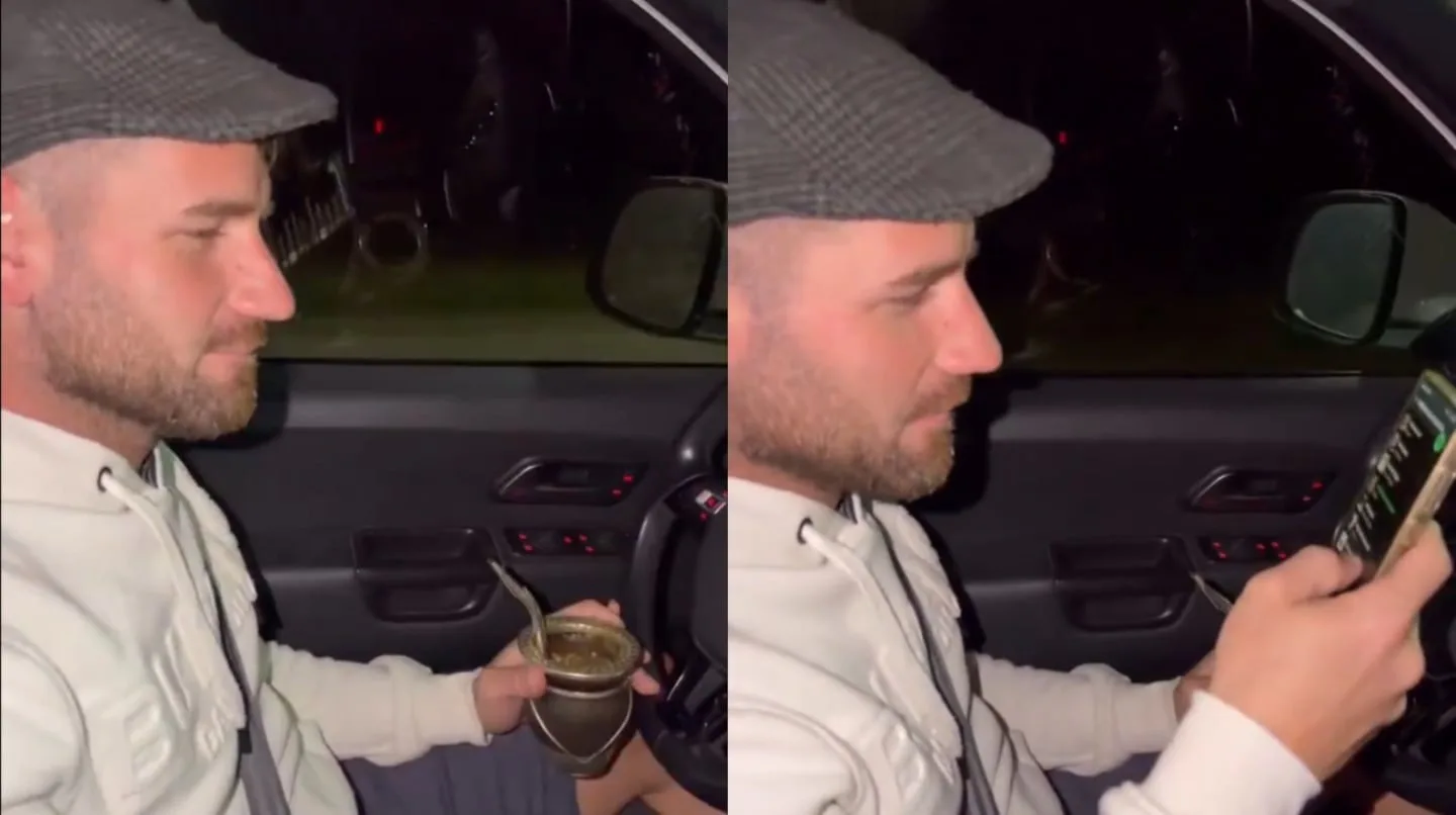 Escándalo en Santa Fe: un senador se filmó usando el celular y tomando mate mientras manejaba