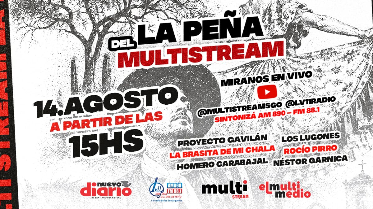 Santiago se prepara para la 2.ª Peña Multistream con una cumbre folclórica en vivo