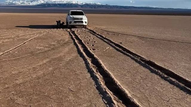 Daño ambiental: una camioneta sigue atrapada y las marcas podrían permanecer durante 80 años