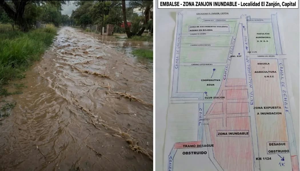 Preocupación en El Zanjón: unas 50 familias advierten por problemas en el único desagüe de la zona