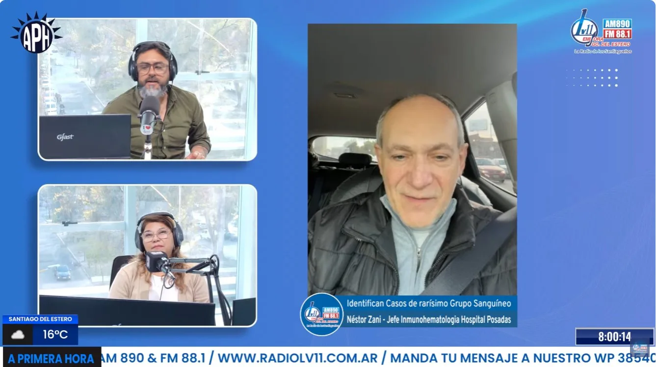 Néstor Zani reveló en LV11 el hallazgo de un rarísimo grupo sanguíneo: “Son solo seis casos”