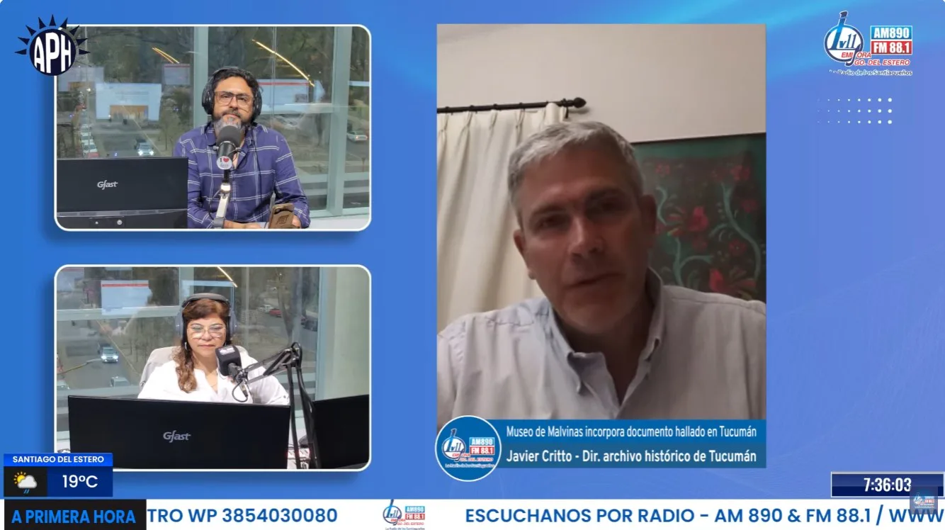 Un documento de 1833 sobre Malvinas llegó al museo nacional: Javier Critto dio detalles en LV11