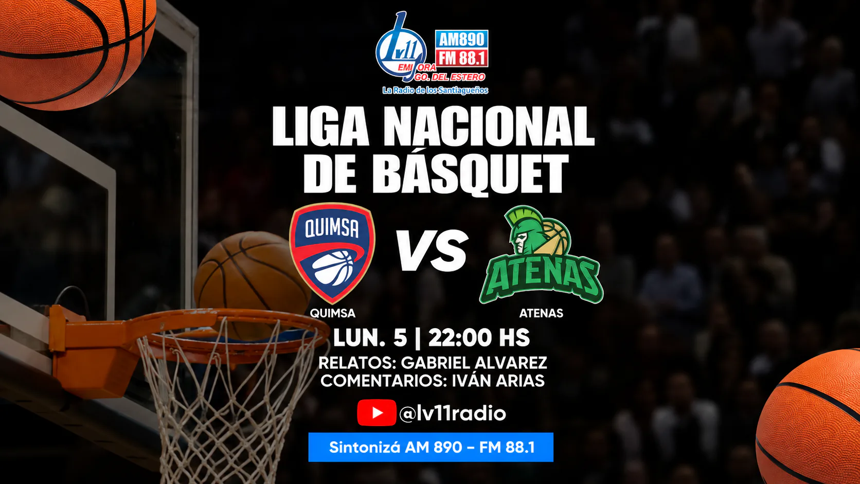No hagas planes para esta noche: Quimsa juega en el Ciudad y LV11 te acompaña
