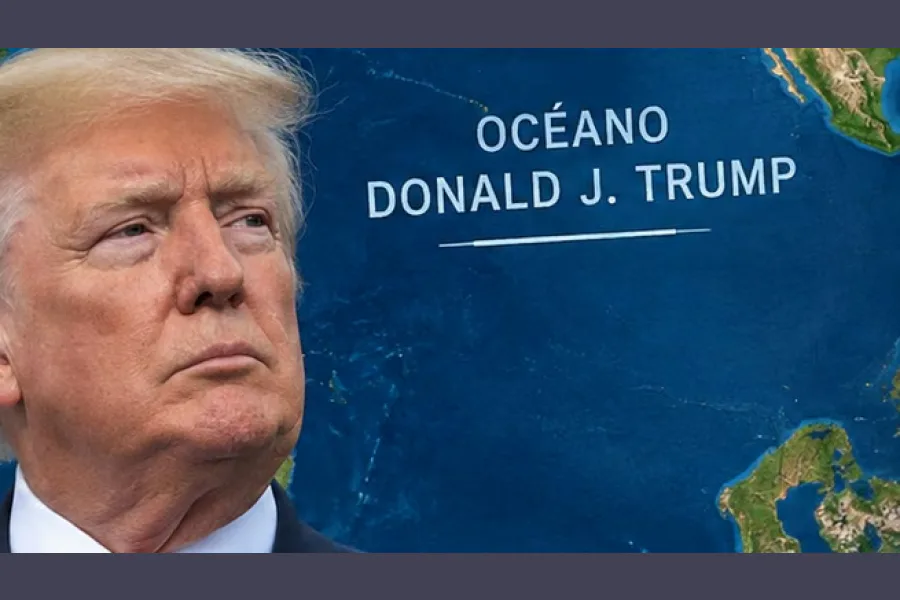 Donald Trump sugirió rebautizar un océano con su apellido durante un acto político