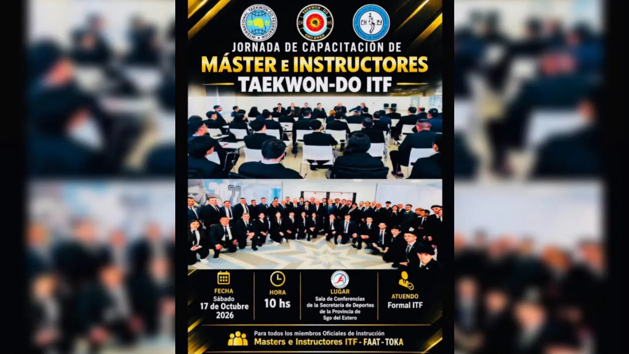 Santiago del Estero será sede de una jornada nacional de capacitación para másters e instructores de Taekwon-Do ITF
