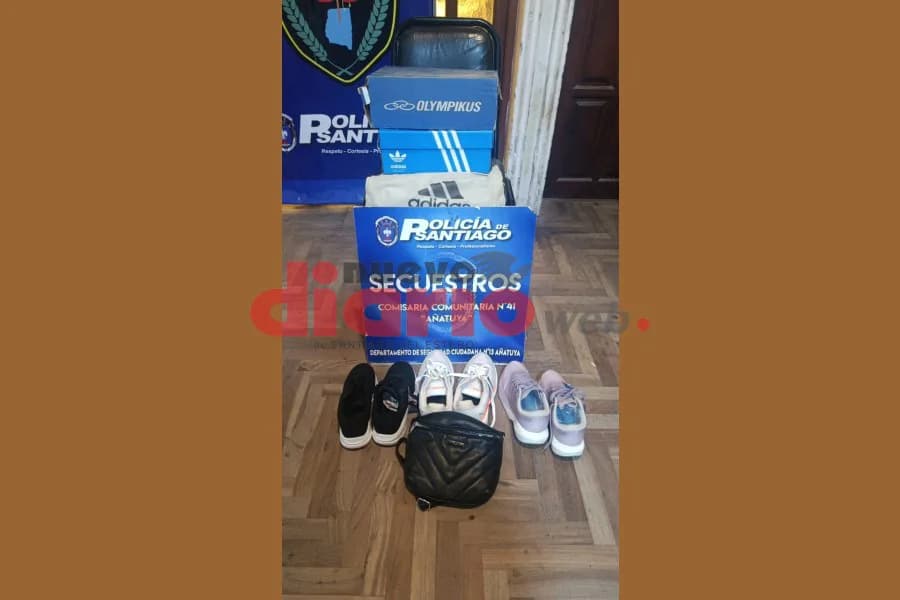 Aprehendieron a un joven en Añatuya y recuperaron zapatillas y una cartera de procedencia ilícita