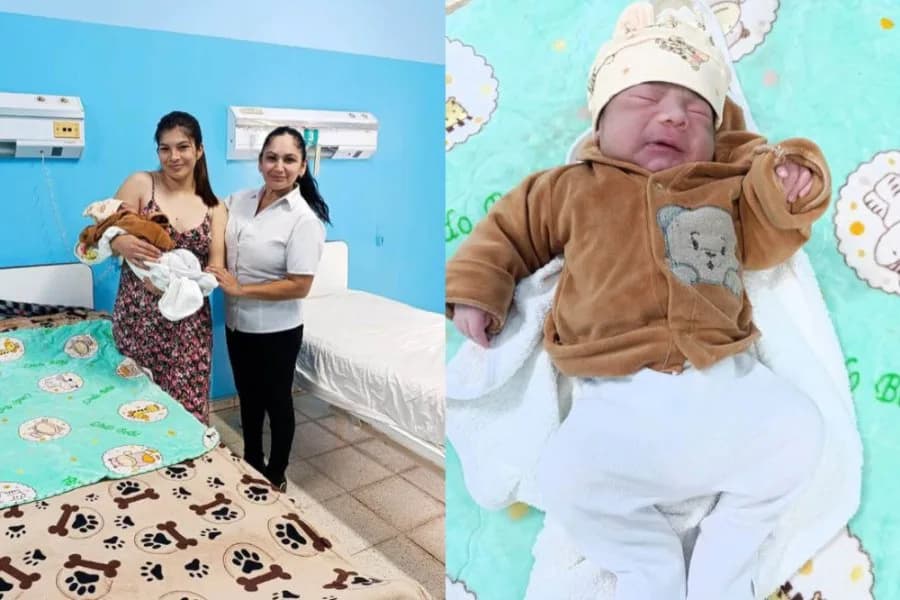 Un "súper bebé" nació por parto normal en Monte Quemado y pesó más de 5 kilos