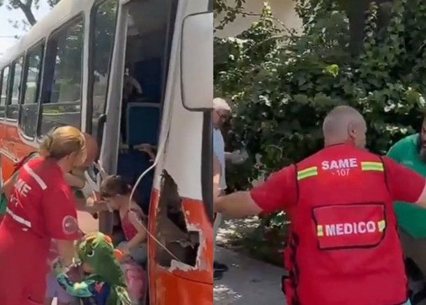 Parque Chacabuco: chocó un colectivo escolar que trasladaba a 28 niños