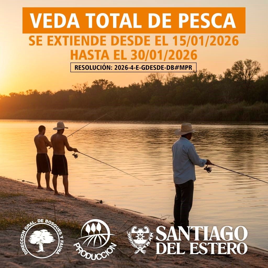 Se prorroga la veda total de pesca en la provincia hasta el 30 de enero