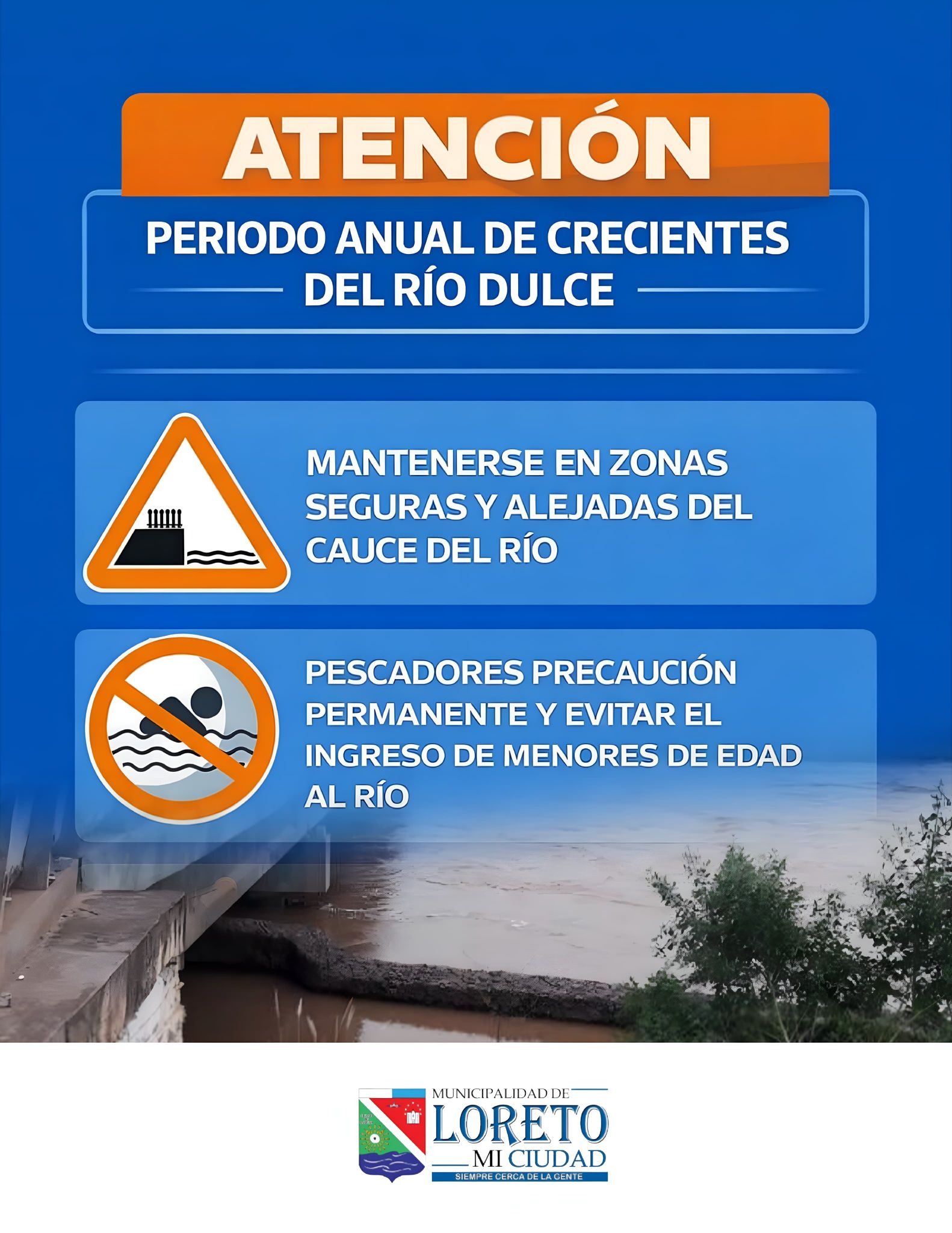 Municipalidad de Loreto alerta por crecida del Río Dulce