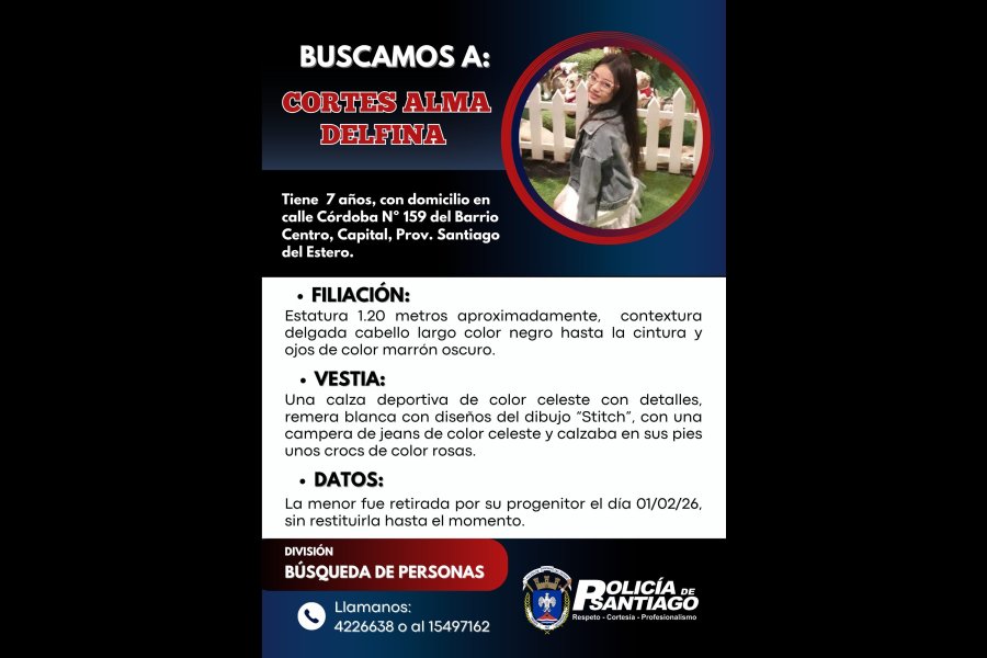 Buscan intensamente a una niña de 7 años que no fue restituida tras ser retirada por su padre