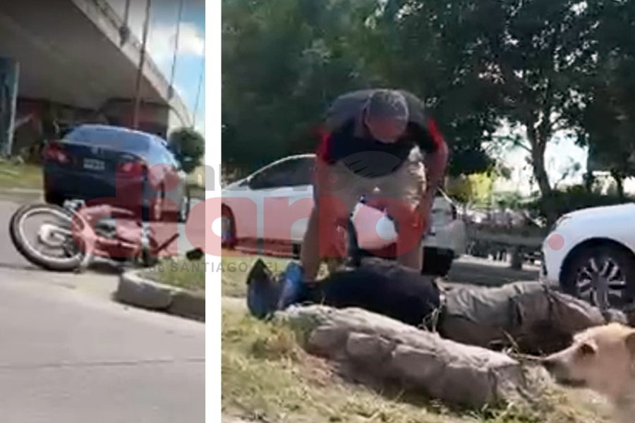 Fuerte choque entre auto y moto en Av. Belgrano dejó un lesionado