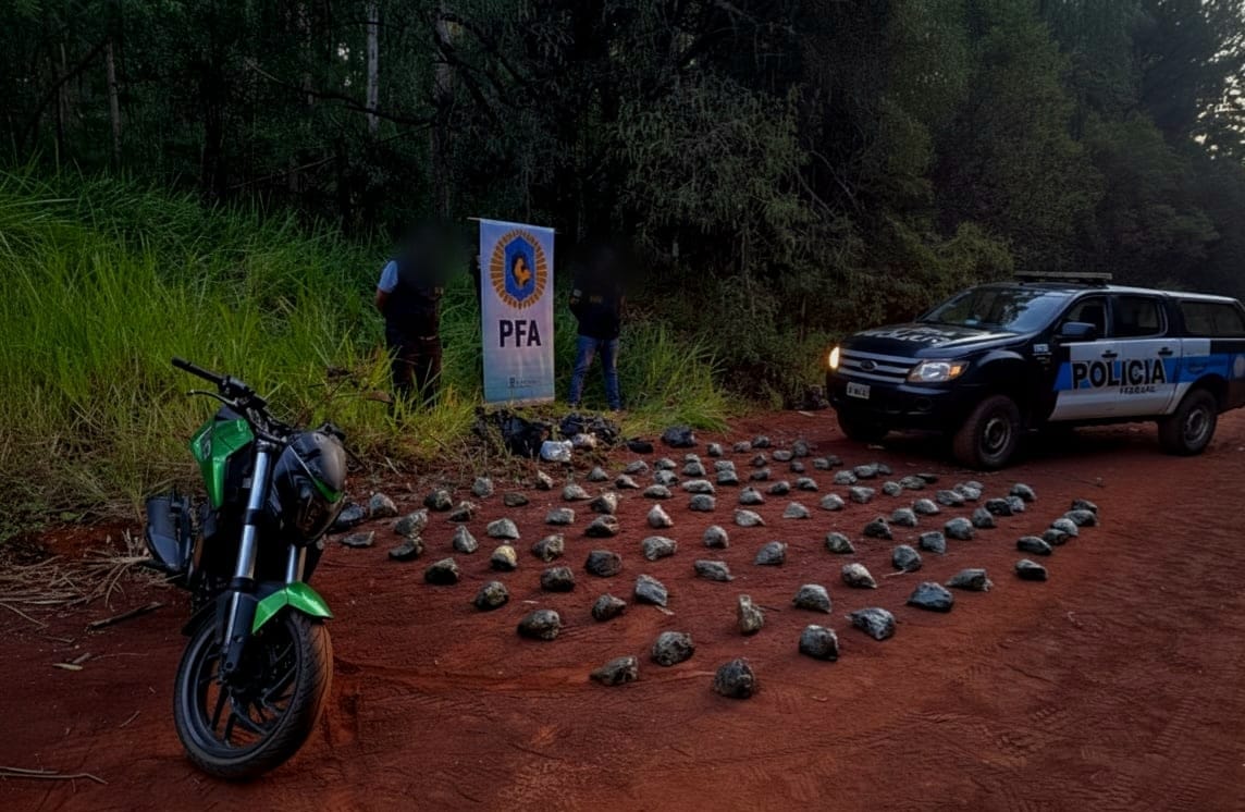La PFA secuestró 71 kilos de marihuana tras una persecución en una ruta de Misiones
