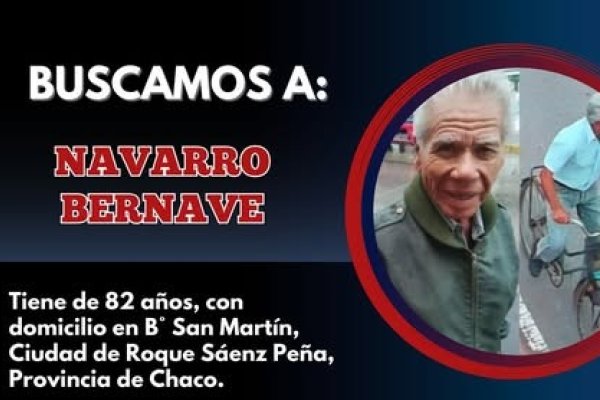 Intensifican la búsqueda de Bernave Navarro, el jubilado de 82 años desaparecido en Chaco desde el 1° de febrero