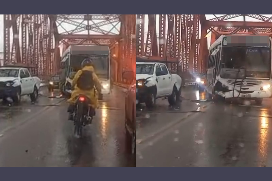 Impactante choque en cadena en el Puente Carretero en plena tormenta eléctrica