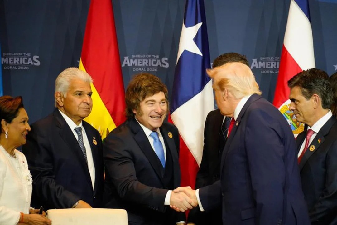 Milei participó de la cumbre "Escudo de las Américas" y ratificó su alianza con Trump
