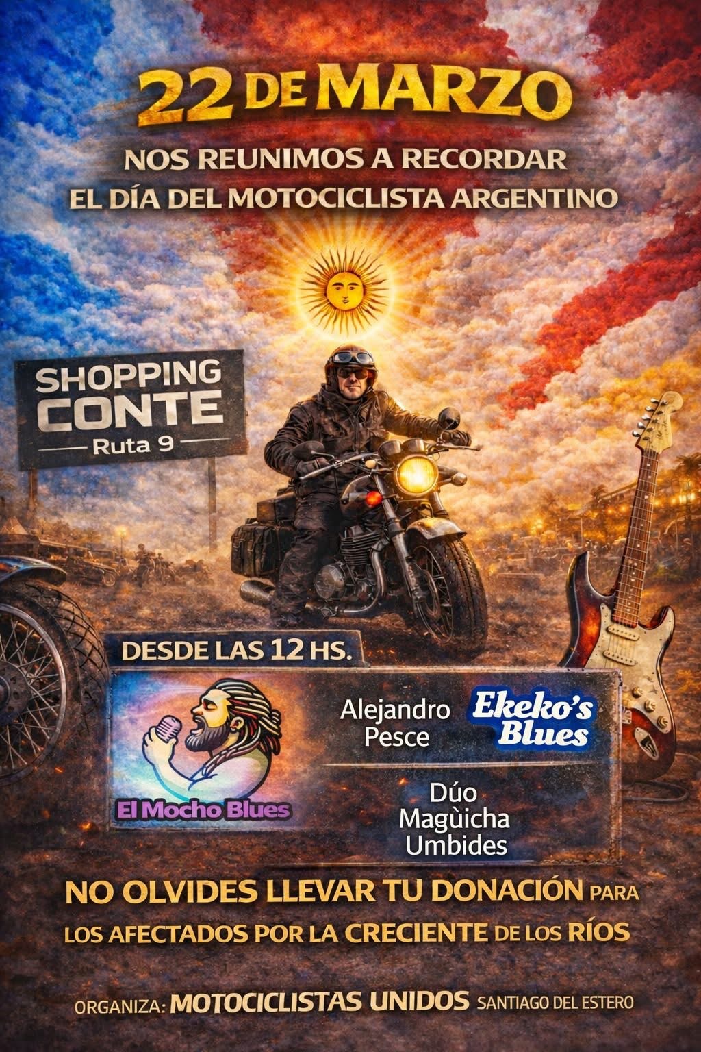 Convocan a celebrar el Día del Motociclista con una jornada solidaria en Santiago