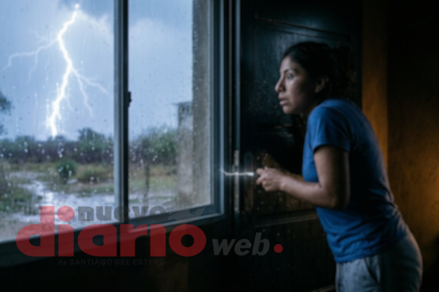 Santiagueña se electrocutó con su puerta de chapa al caer un potente rayo