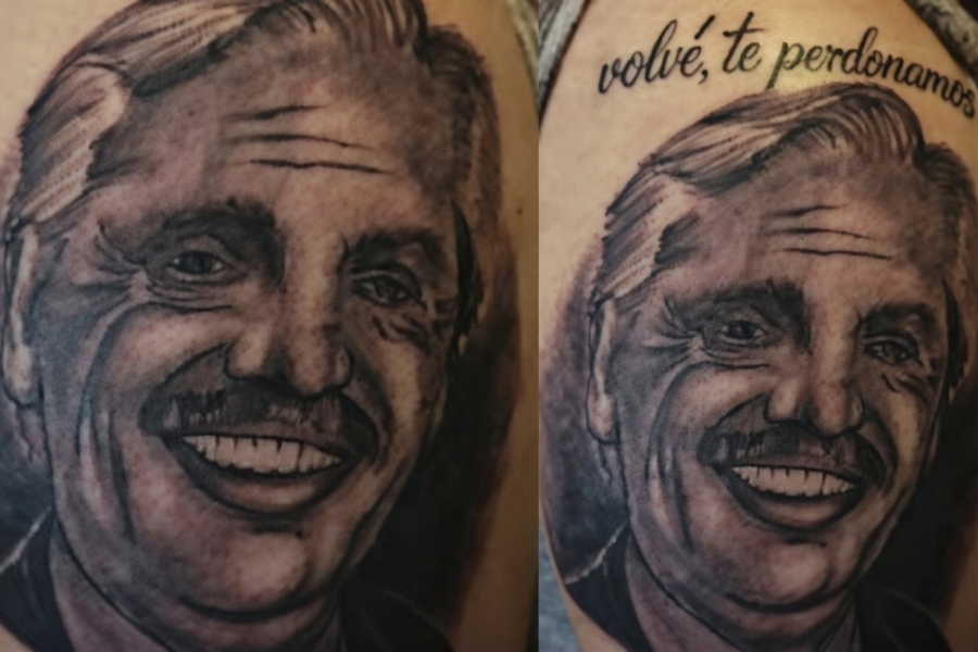 Un hombre se tatuó a Alberto Fernández con la frase "Volvé, te perdonamos" y desató la polémica