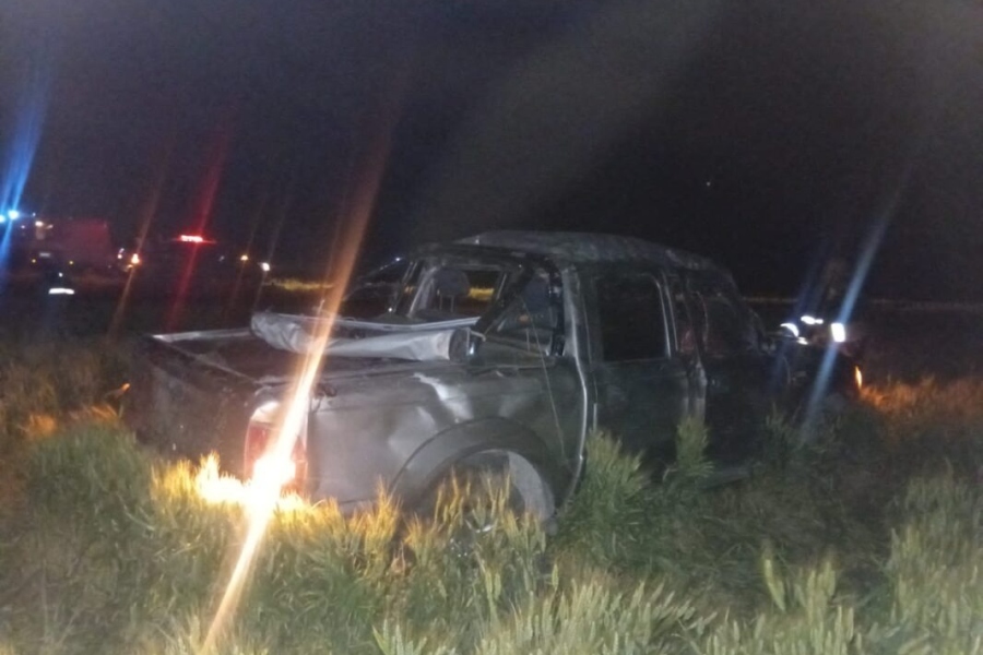 Por esquivar un perro, volcó con su camioneta en la Ruta 92 cerca de Quimilí